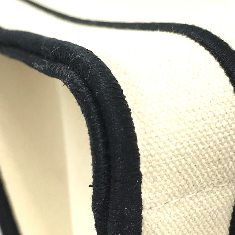 FENDI Tote Bag 8BH379 canvas Beige x black logo rome shopper Women Used