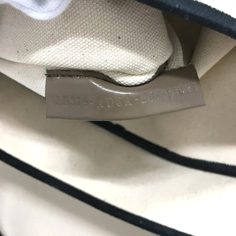 FENDI Tote Bag 8BH379 canvas Beige x black logo rome shopper Women Used