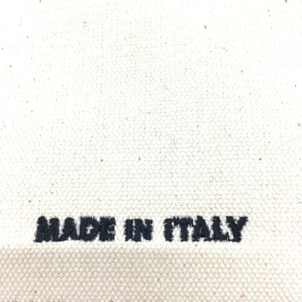 FENDI Tote Bag 8BH379 canvas Beige x black logo rome shopper Women Used
