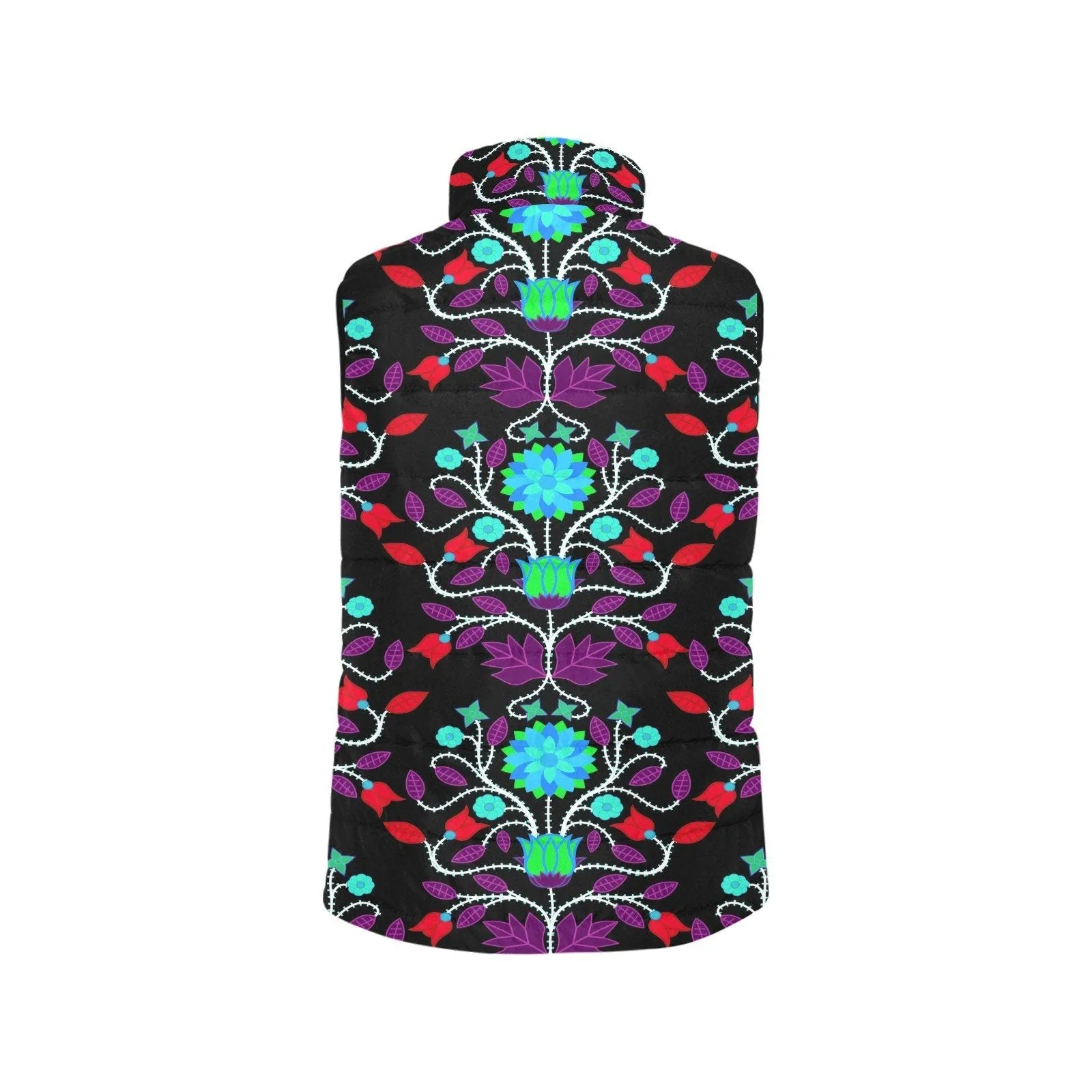 Floral Beadwork Four Clans Winter Men's Padded Vest Jacket