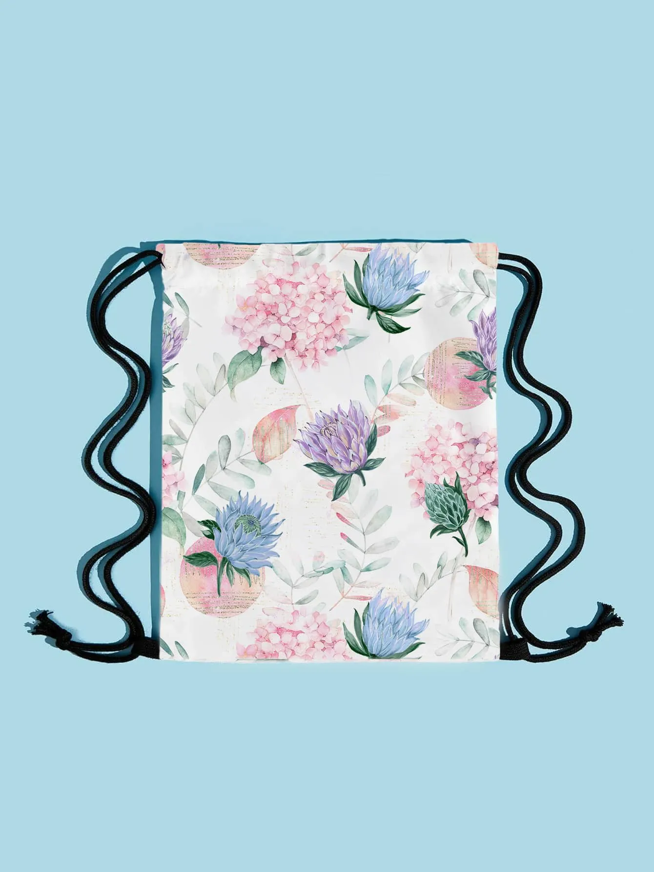 Floral Graphic Drawstring Backpack