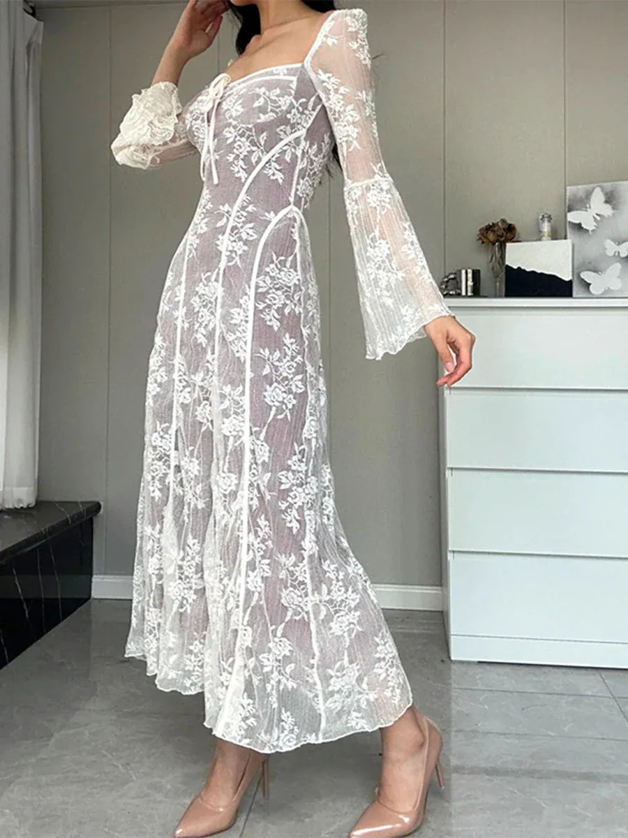 Floral Print Short Sleeve V-Neck Flowy Pockets Leisure Retro Fashion Elegant Casual Bohemian Dress