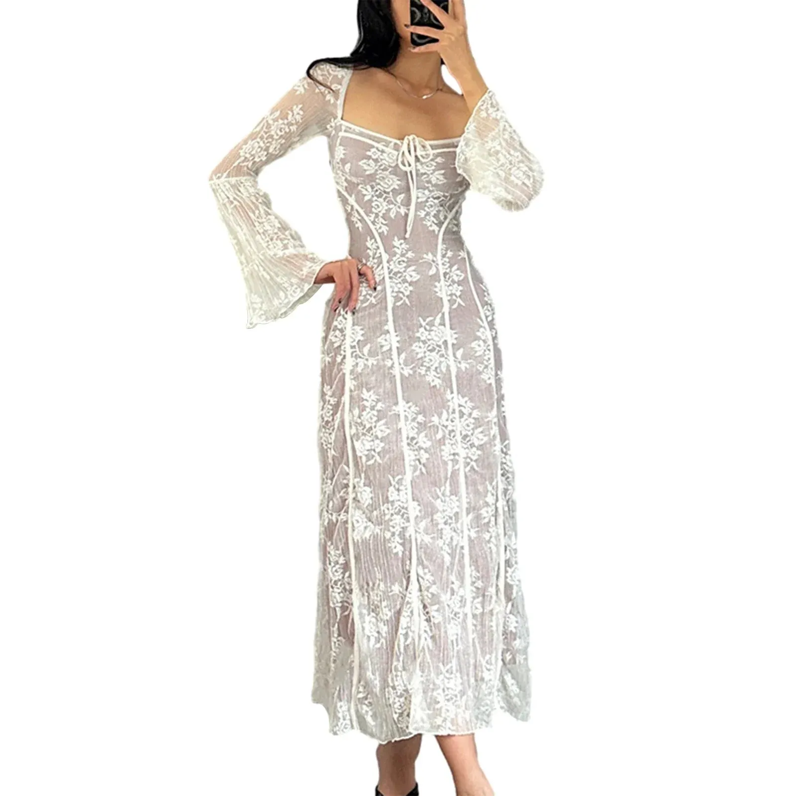 Floral Print Short Sleeve V-Neck Flowy Pockets Leisure Retro Fashion Elegant Casual Bohemian Dress