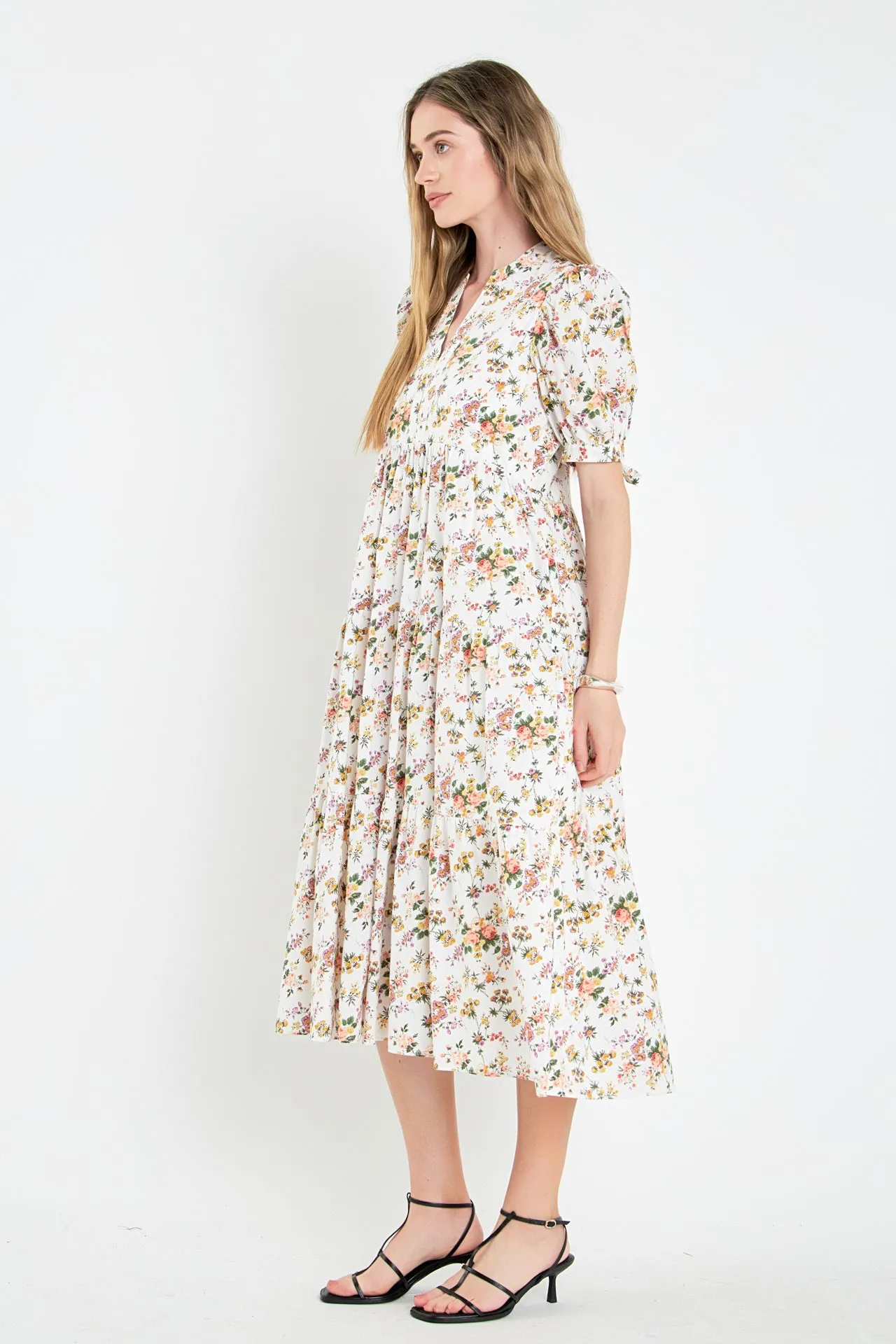 Floral Tiered Midi Dress