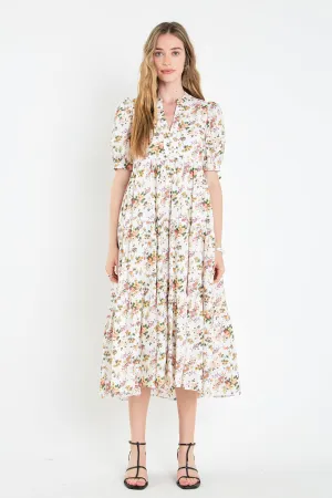 Floral Tiered Midi Dress
