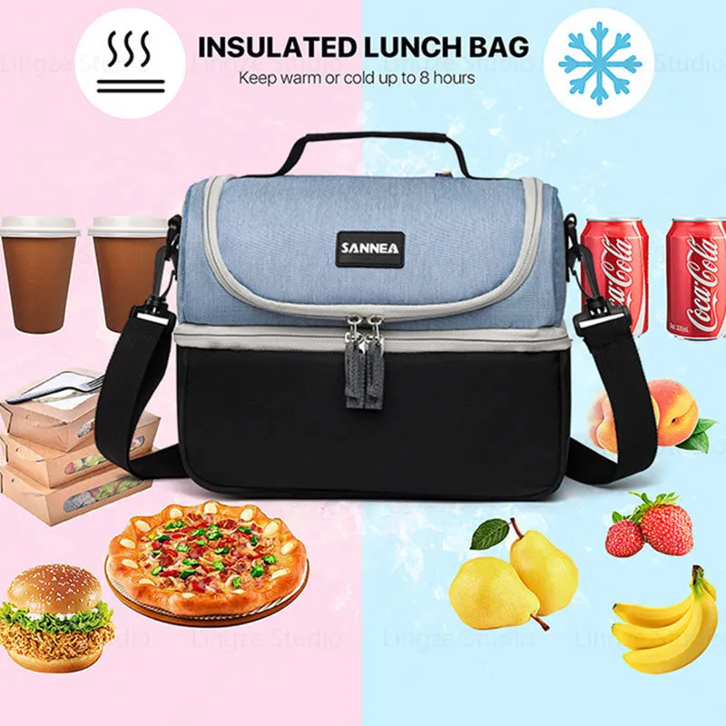Foldable Insulated Refrigerated Lunch Bag Going Out Double Insulated Messenger Picnic Bag