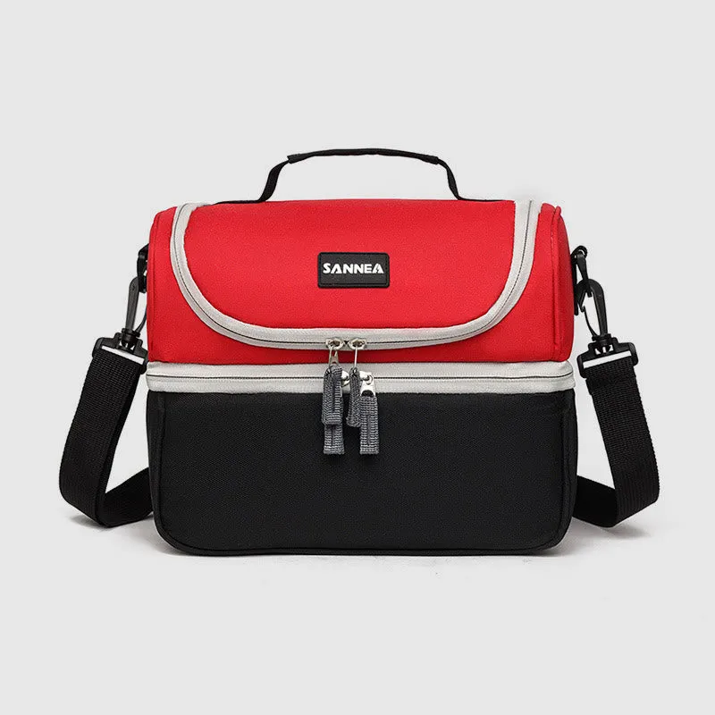 Foldable Insulated Refrigerated Lunch Bag Going Out Double Insulated Messenger Picnic Bag