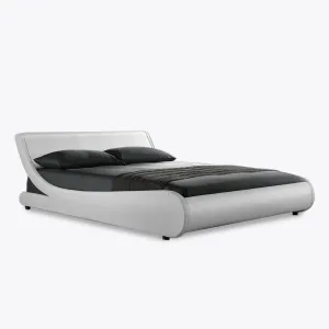 Galactic Leather King Bed Frame, White