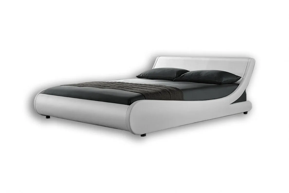 Galactic Leather King Bed Frame, White