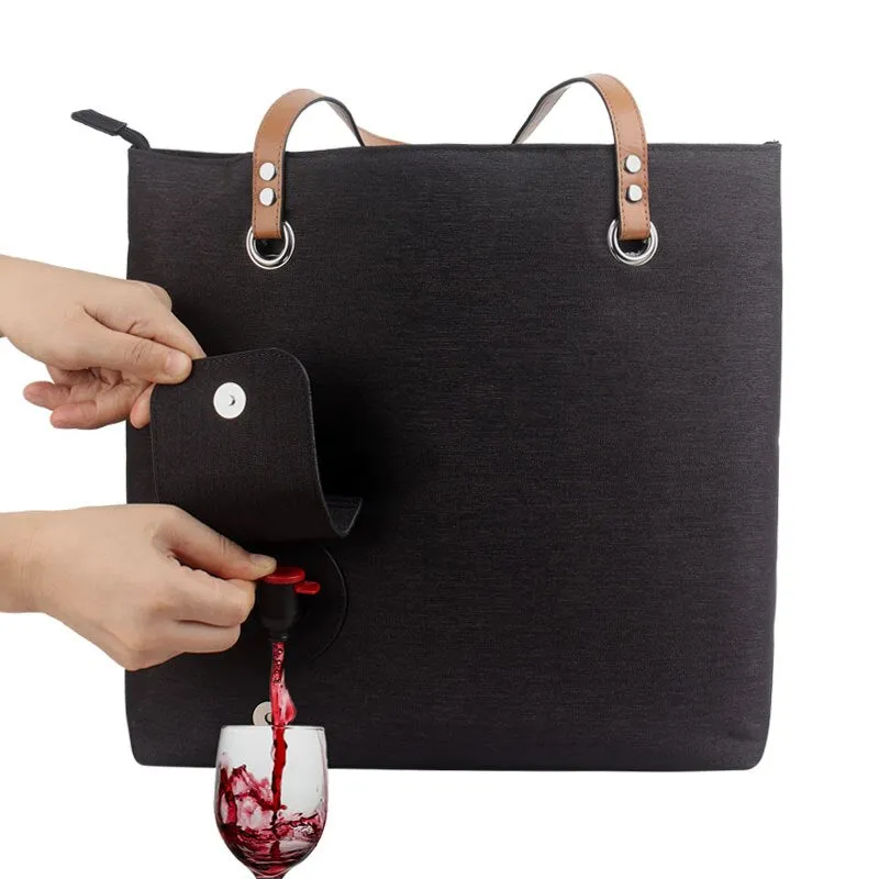 Gebwolf Beach Wine Cooler Bag Portable Thermal Picnic Tote Bag