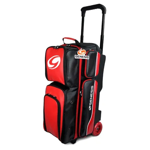 Genesis Carbon 3 Ball Roller Bowling Bag Red/Black