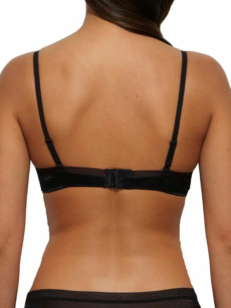 Glossies Sheer Moulded Bra - Black