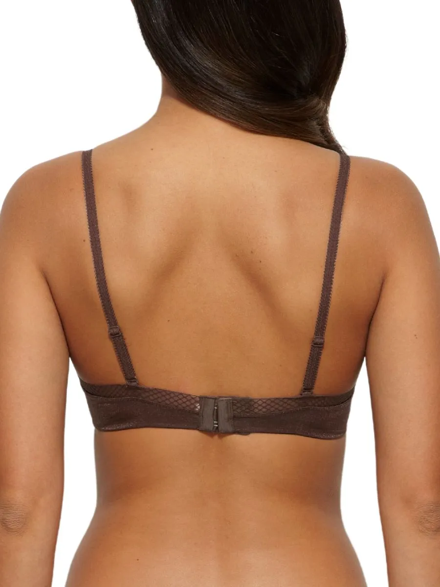 Glossies Sheer Moulded Bra - Rich Brown