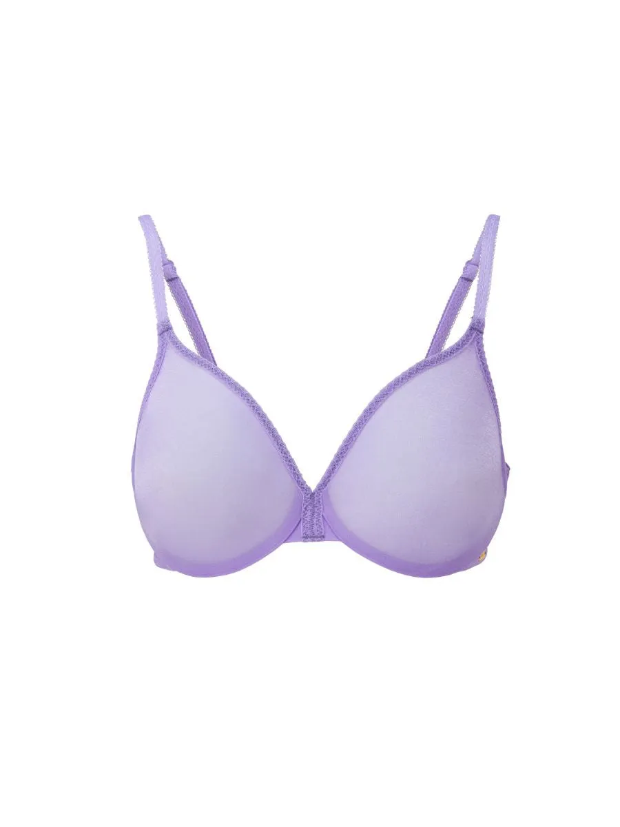 Glossies Sheer Moulded Bra - Violet