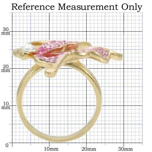 Gold Brass Ring with Top Grade Crystal in Multi Color for Women Style 0W289