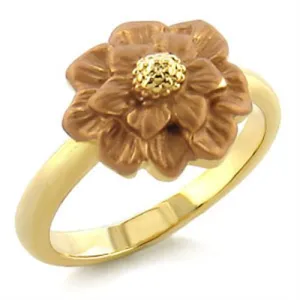 Gold White Metal Ring with Top Grade Crystal in Light Smoked for Women Style LO505