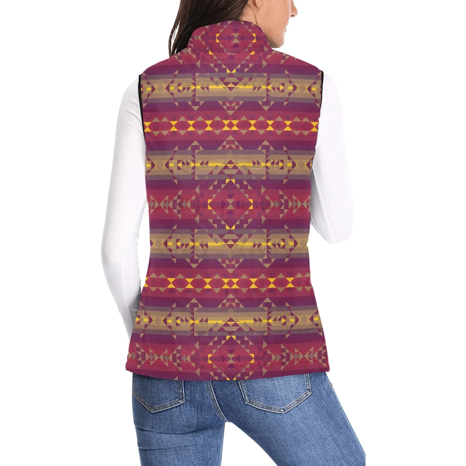 Gold Wool Women's Padded Vest Jacket