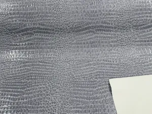 Gray Faux Crocodile Vinyl Embossed 3D Scales-Faux Leather-Sold By Yard
