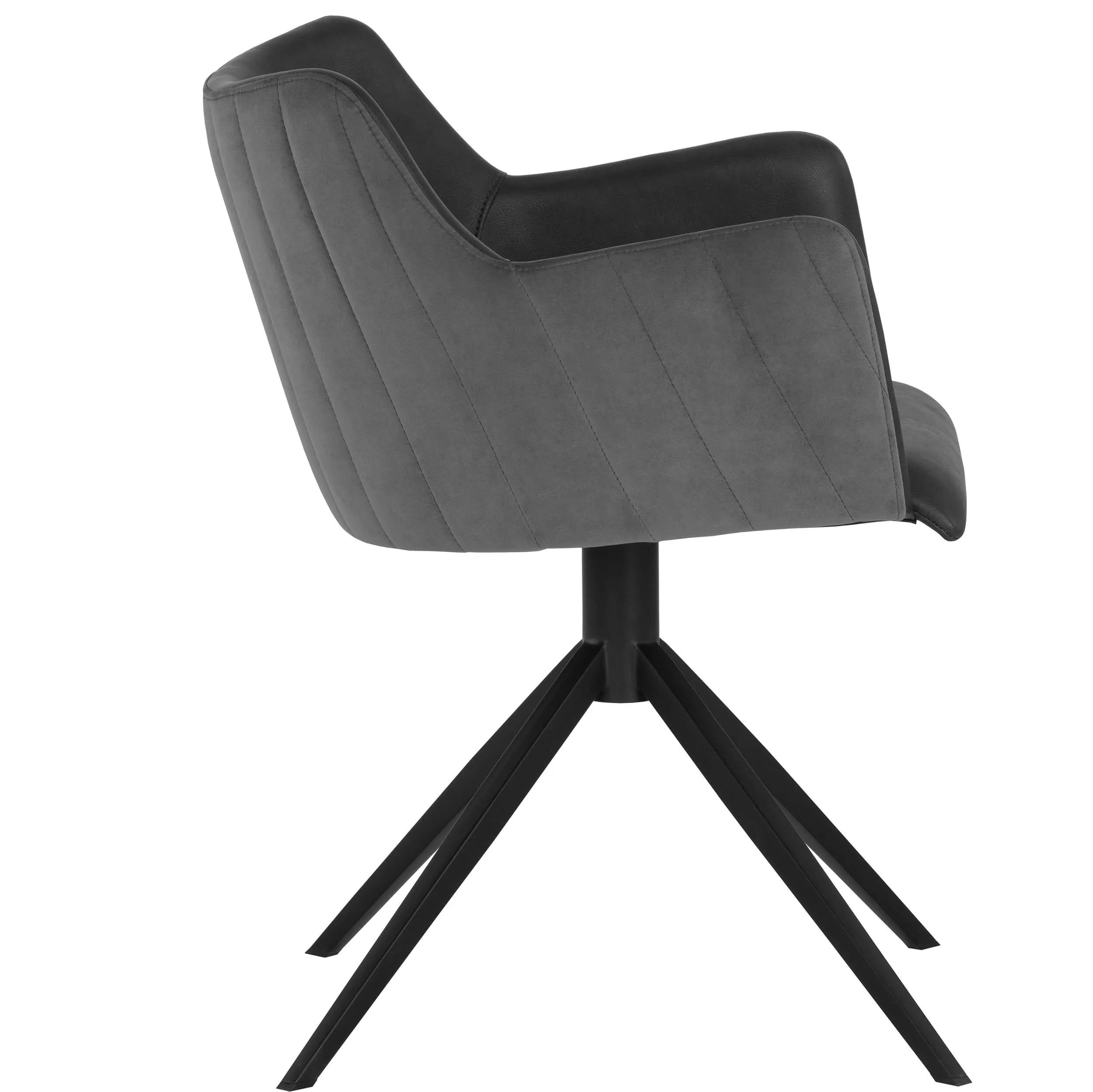 Griffin Swivel Dining Armchair, Town Grey, Set of 2