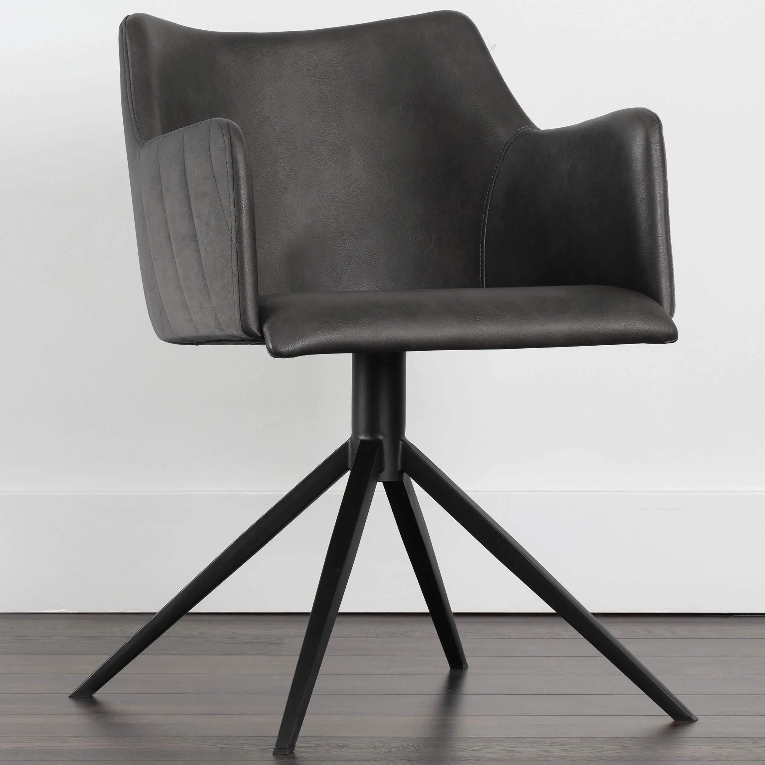 Griffin Swivel Dining Armchair, Town Grey, Set of 2
