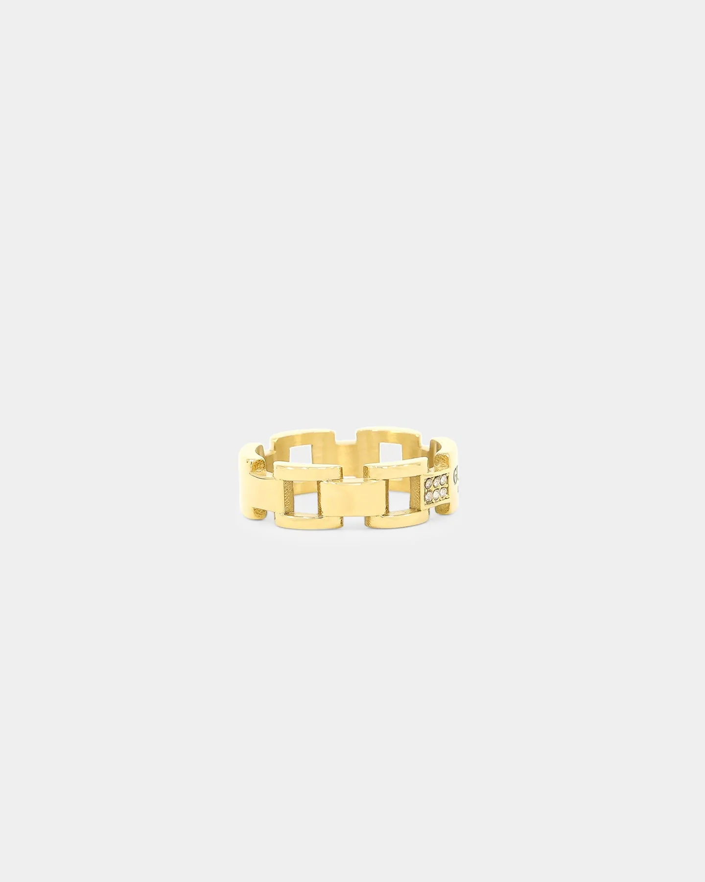Guess Mainline 25mm Frontiers Flat Ring Gold