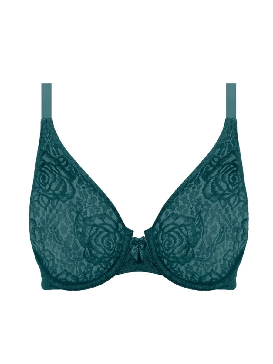 Halo Lace Moulded Bra - Dark Sea