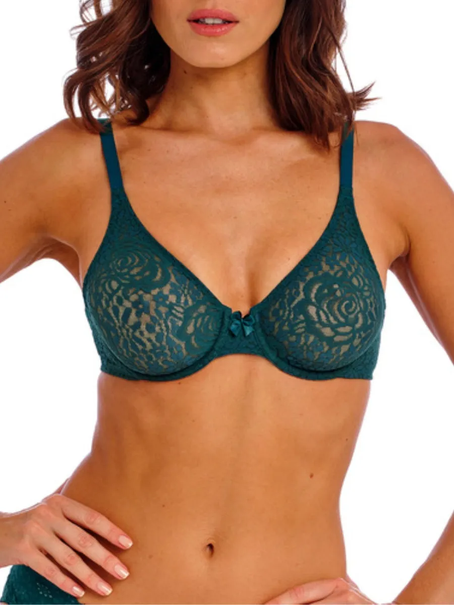 Halo Lace Moulded Bra - Dark Sea