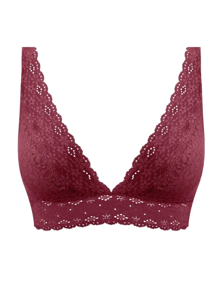 Halo Lace Soft Cup Bra - Zinfandel