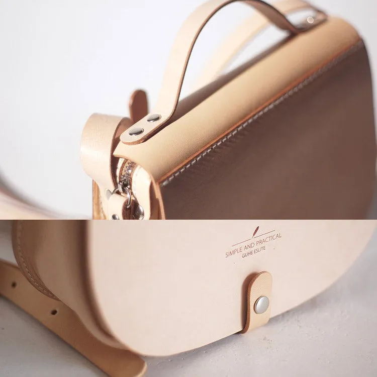 Handmade Womens Leather Crossbody Saddle Bag Purse Small Shoulder Bag for Women