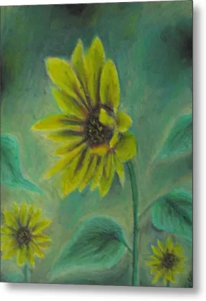 Hazing Sunflowers - Metal Print