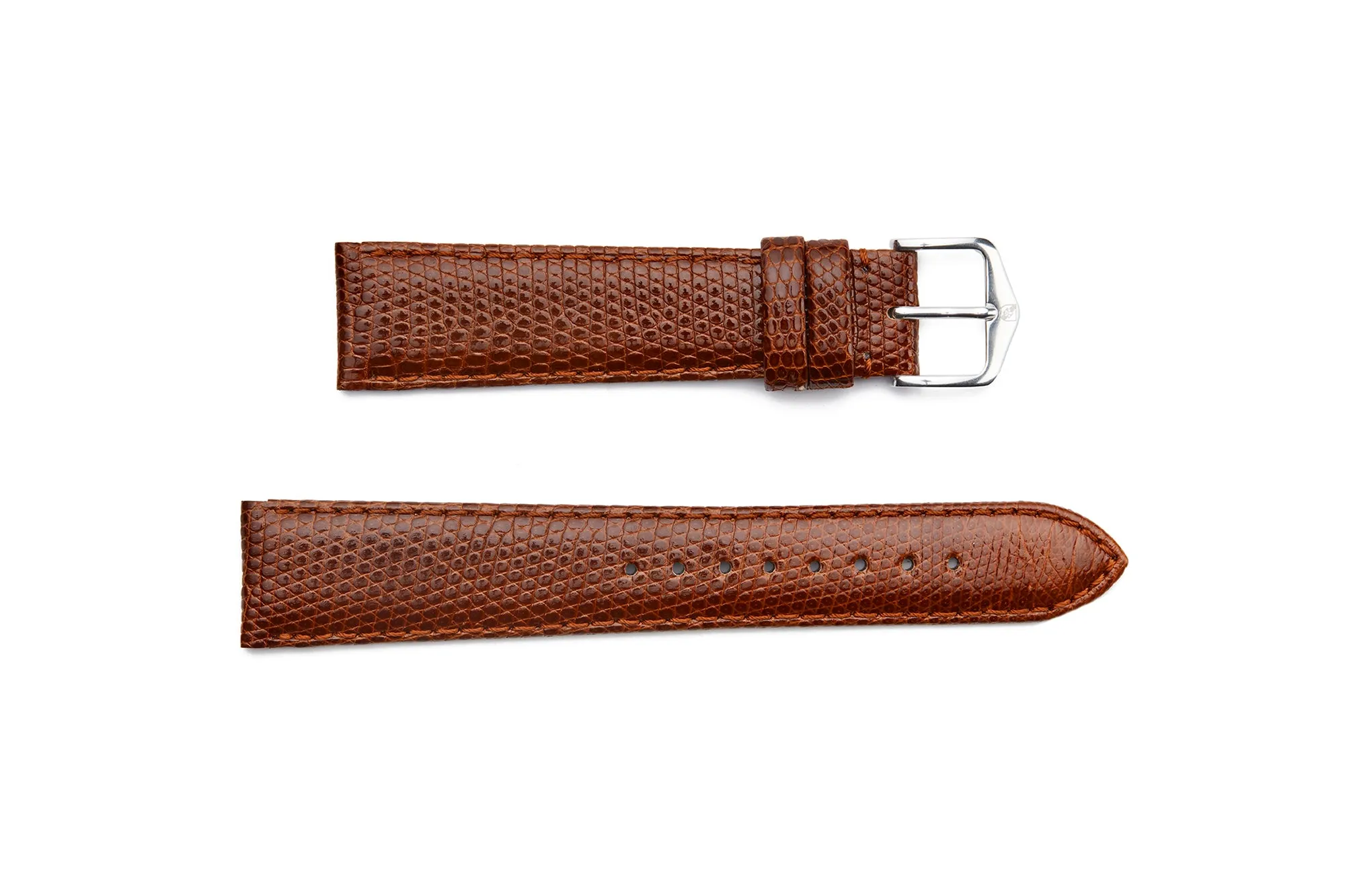 HB1-906S  Genuine Lizard Padded and Stitched Short Watch Strap