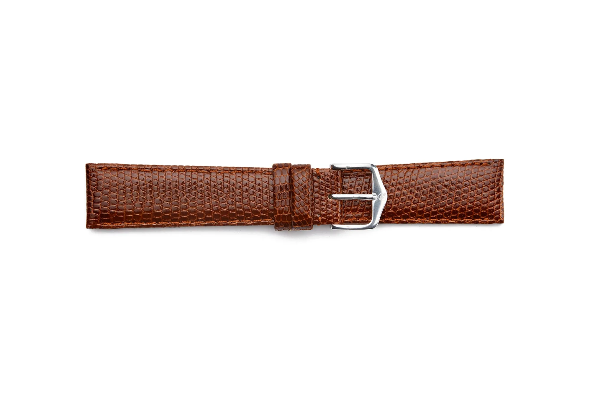 HB1-906S  Genuine Lizard Padded and Stitched Short Watch Strap