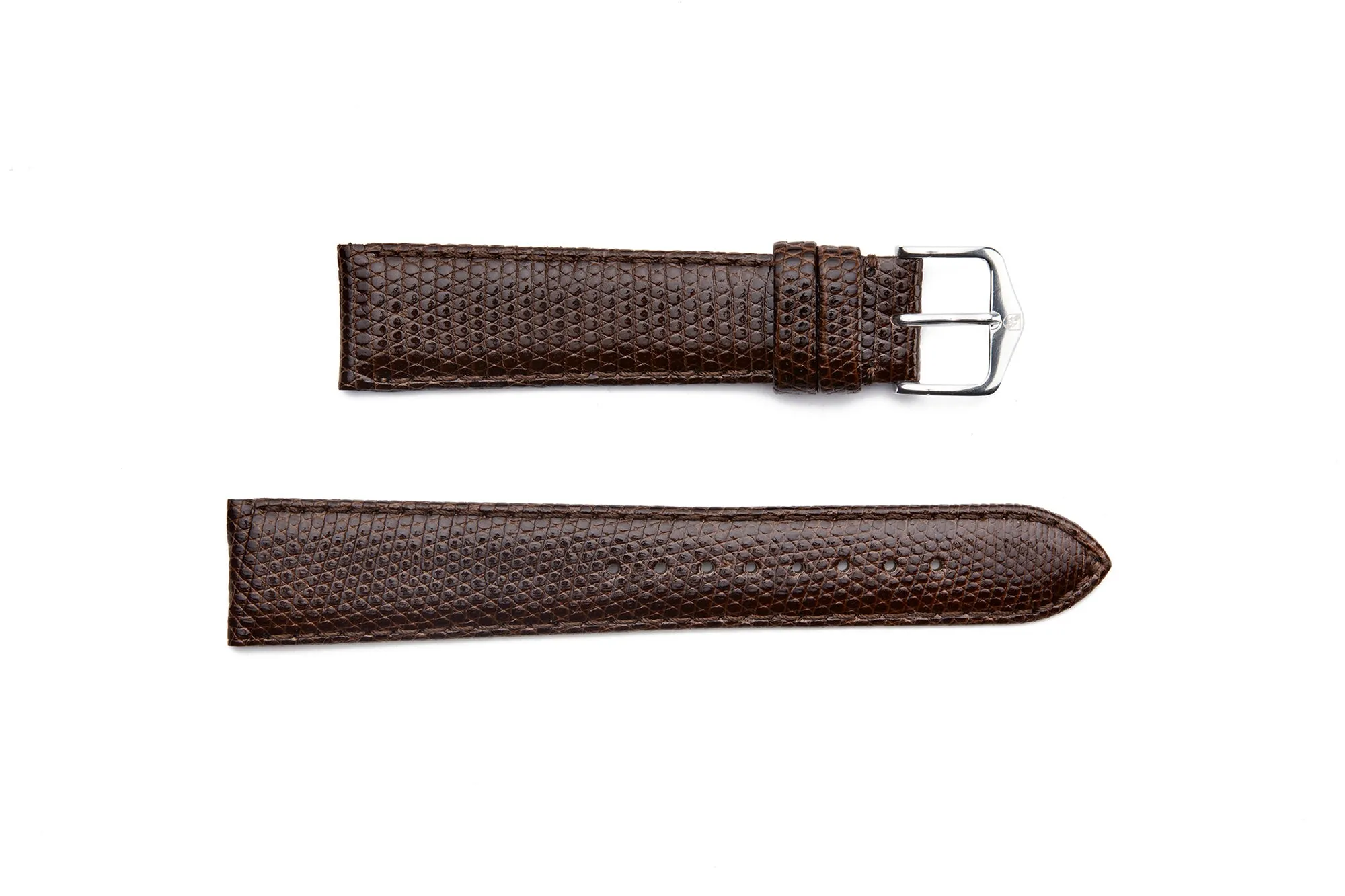HB1-906S  Genuine Lizard Padded and Stitched Short Watch Strap