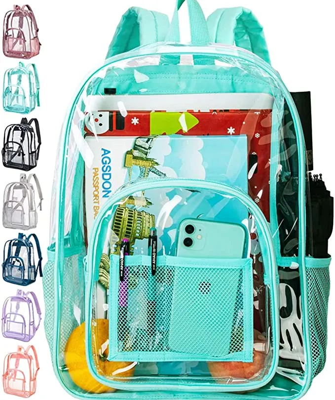 Heavy Duty Red See Through Clear Trendy Backpack