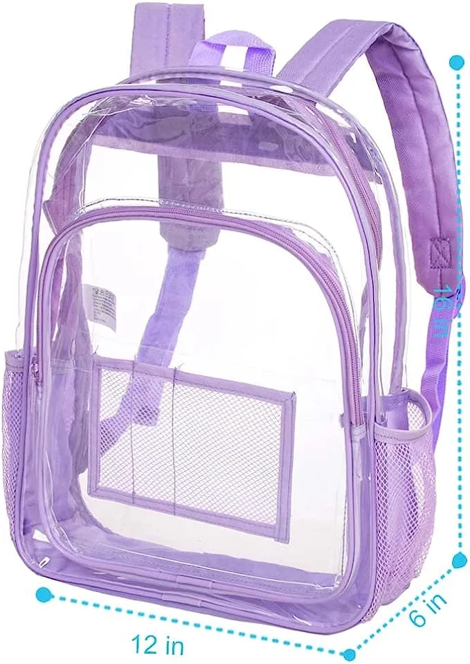 Heavy Duty Red See Through Clear Trendy Backpack