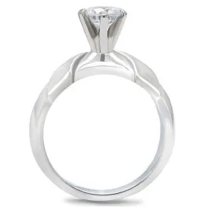 High polished (no plating) Stainless Steel Ring with AAA Grade CZ in Clear for Women Style TK191