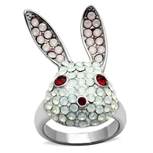 High polished (no plating) Stainless Steel Ring with Top Grade Crystal in Multi Color for Women Style TK931