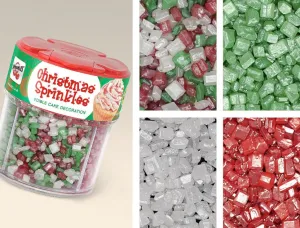 Holiday 4 in1 Shaker - No Nuts Non GMOs Sprinkles Cake Decorations
