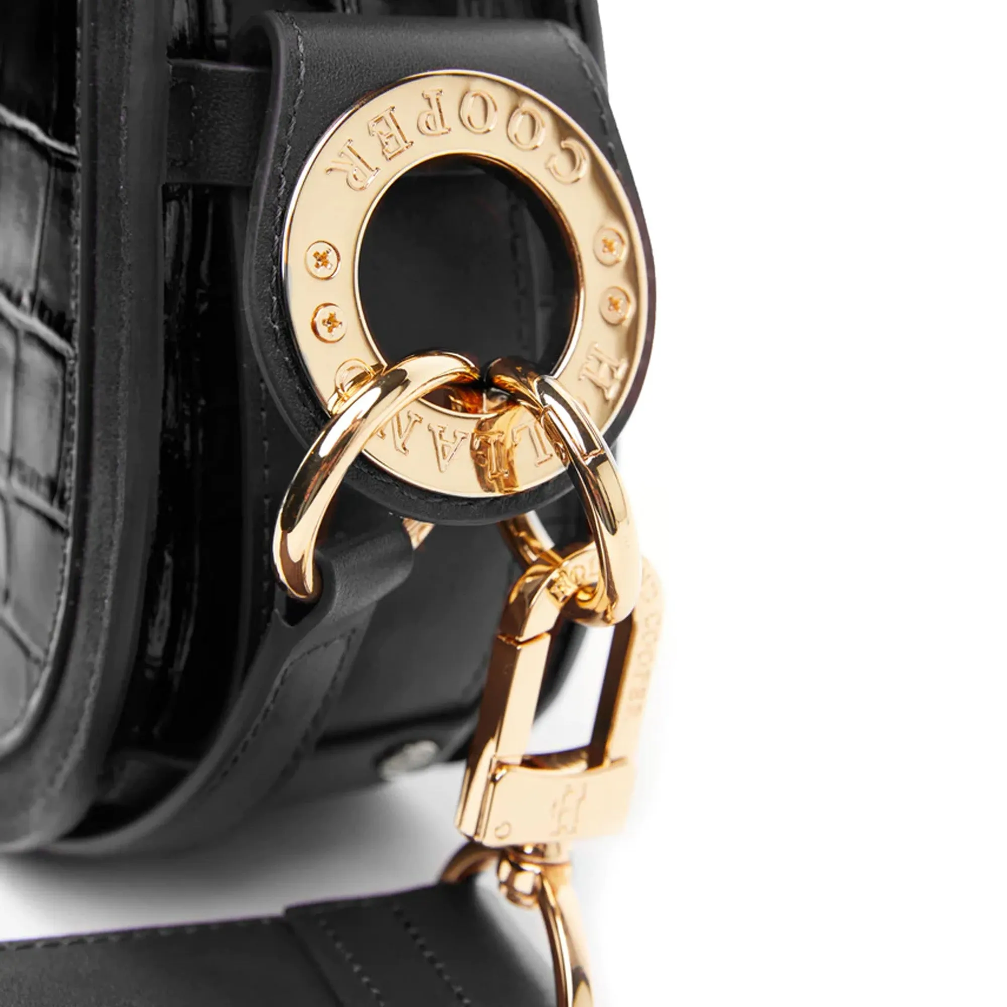 Holland Cooper Chelsea Saddle Bag - Black Croc