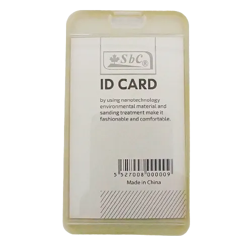 ID Card Holder with Rubber Back White