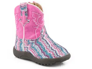 INFANT GIRLS PINK SHAFT WITH CHEVRON GLITTER VAMP