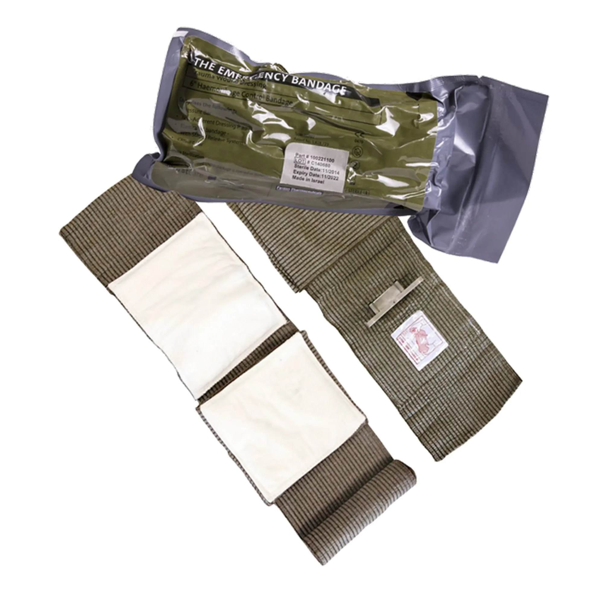 Israeli Bandage - The Emergency Bandage® With Two 6" Wound Pads & Pressure Bar