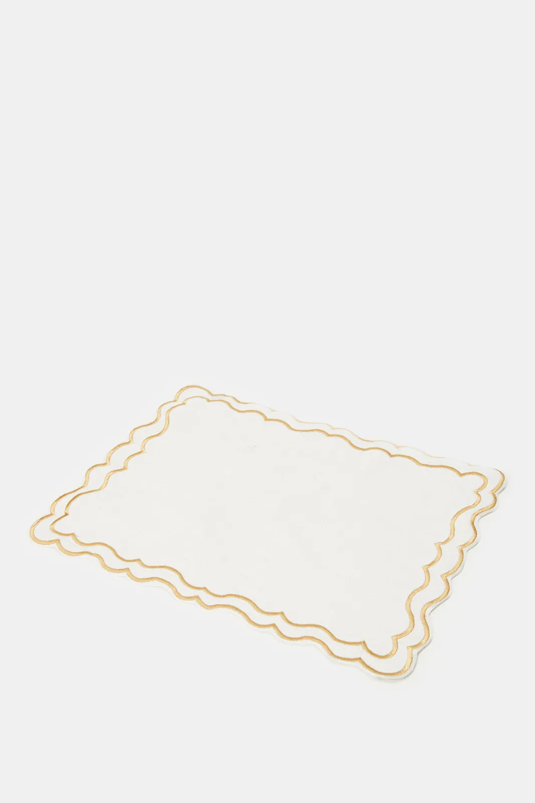 Ivory Cotton Rectangle Embroidered Placemat