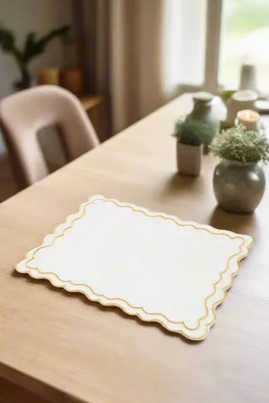 Ivory Cotton Rectangle Embroidered Placemat