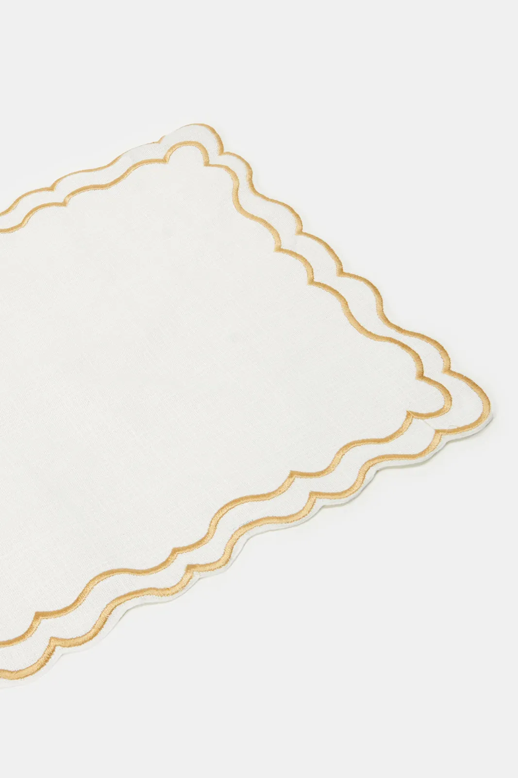 Ivory Cotton Rectangle Embroidered Placemat