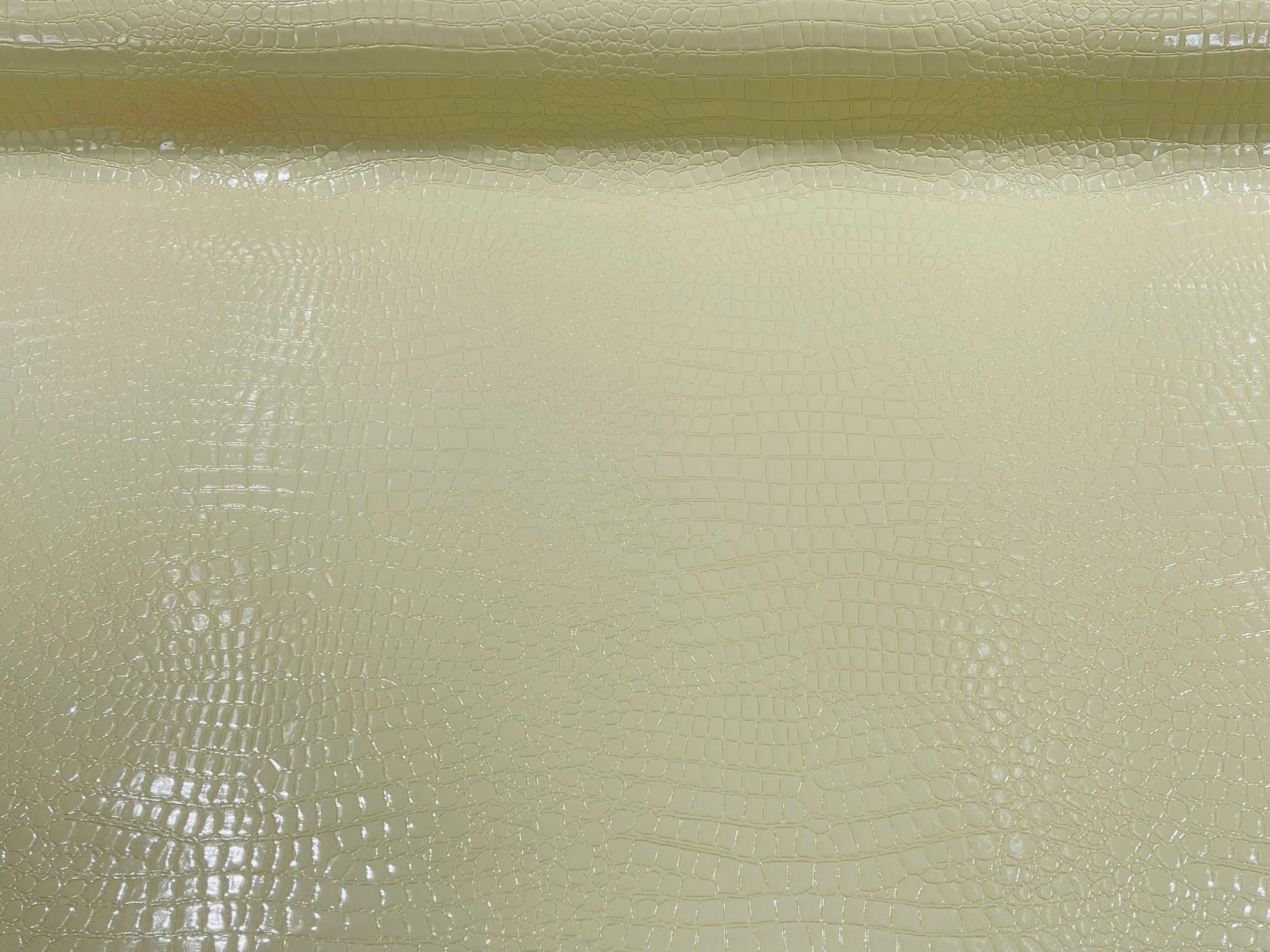 Ivory/ Cream Faux Crocodile Vinyl Embossed 3D Scales-Faux Leather-Sold By Yard