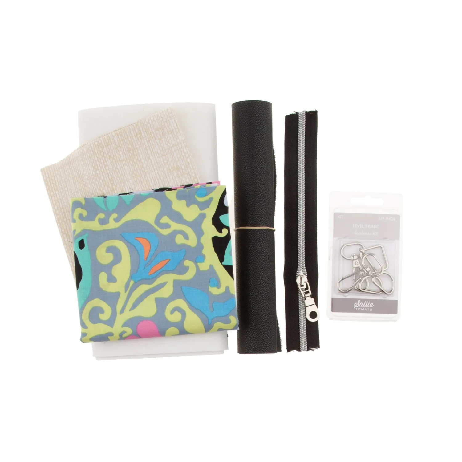 Kaffe Fassett Mia Bag Kit - Black Pebble Faux Leather