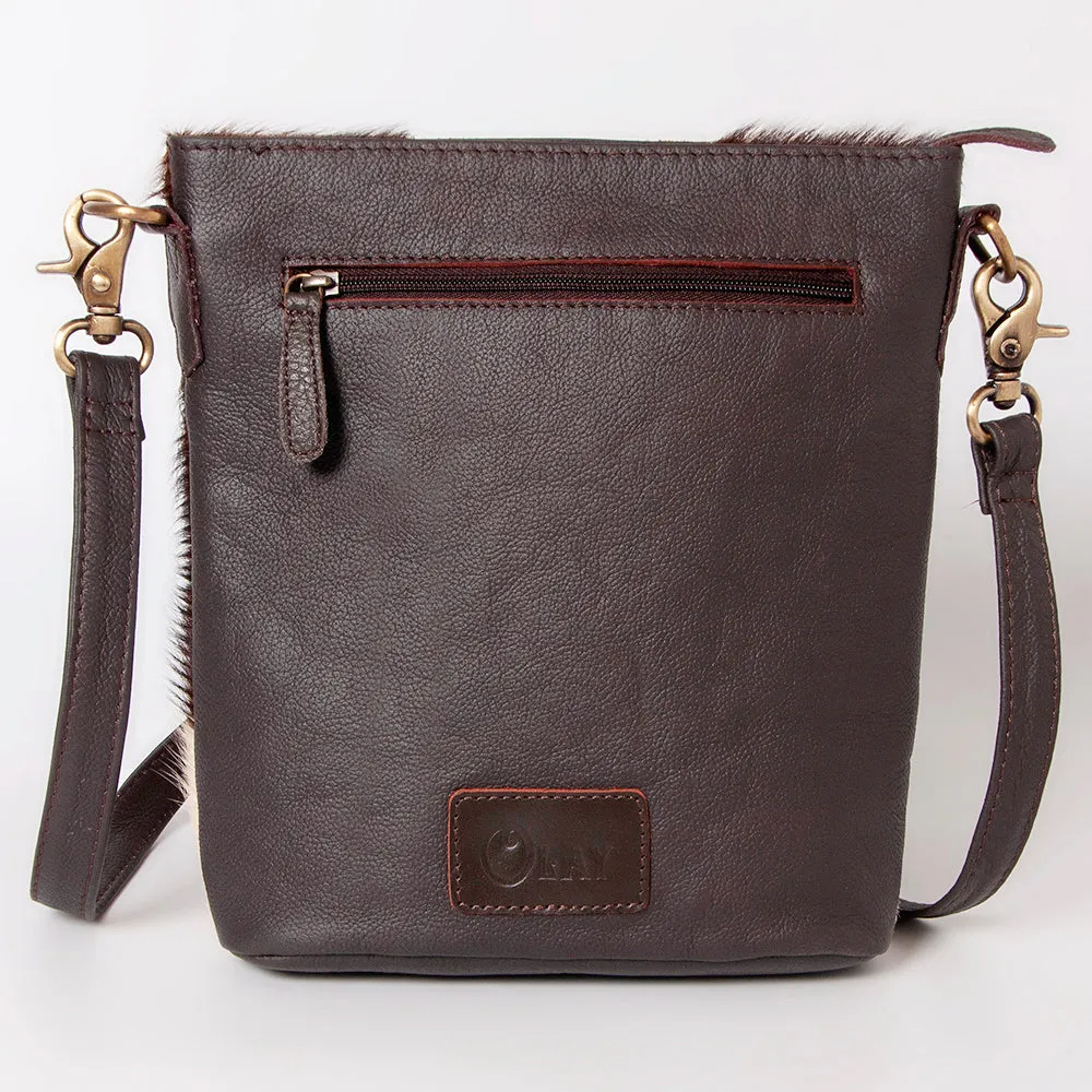 KBK119 - KBK119 -CROSS BODY Hand Tooled Saddle Leather with Cowhide Leather Ladies Bag KBK119 - KBK1