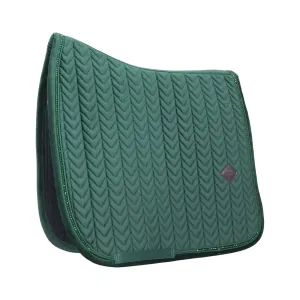 Kentucky Horsewear Saddle Pad Basic Velvet Pearls Dressage, Pine Green