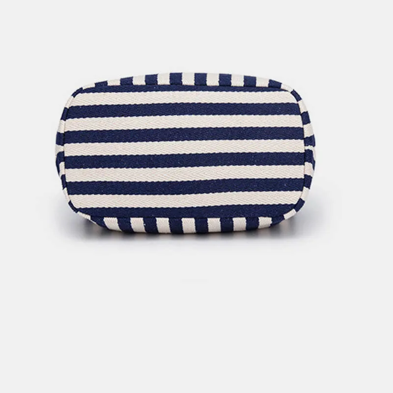 Large Capacity Multi-Carry Stripe Tote Bag Bucket Bag